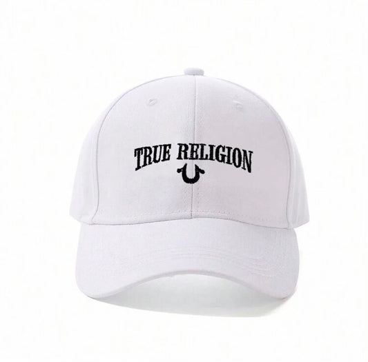 Solid Color True Religion Letter Embroidery Baseball Cap